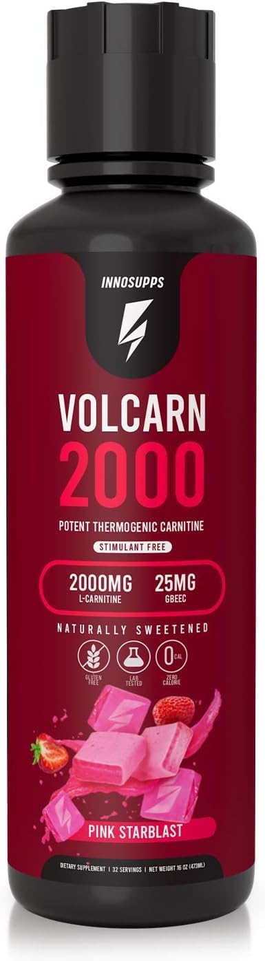 InnoSupps Volcarn 2000 - Liquid L-Carnitine, Boost Energy, Caffeine Free, No Artificial Sweeteners, 32 Servings (Pink Starblast): Health & Personal Care