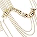 DOTASI Women's Sexy Halter Backless Tank Top Bra Body Chain Necklace Tassels Party (Gold04)