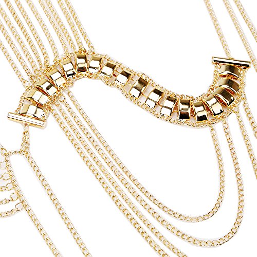 DOTASI Hot Lady Tassels Link Harness Necklace Jewelry Body Shoulder Necklace Body Chain - Thumbnail 5