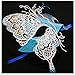 Masquerade Mask Venetian Butterfly Shiny Metal Mardi Gras Mask Multicolor (One size, Silver/Blue)