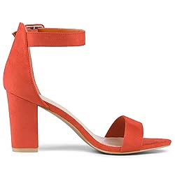 Allegra K Women's High Chunky Heel Ankle Strap
