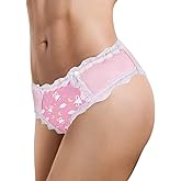 Littleforbig Unisex Hipster Briefs Snuggle Bunny Pattern Mesh Shaping Tucking Gaff Briefs for Sissies Crossdressers