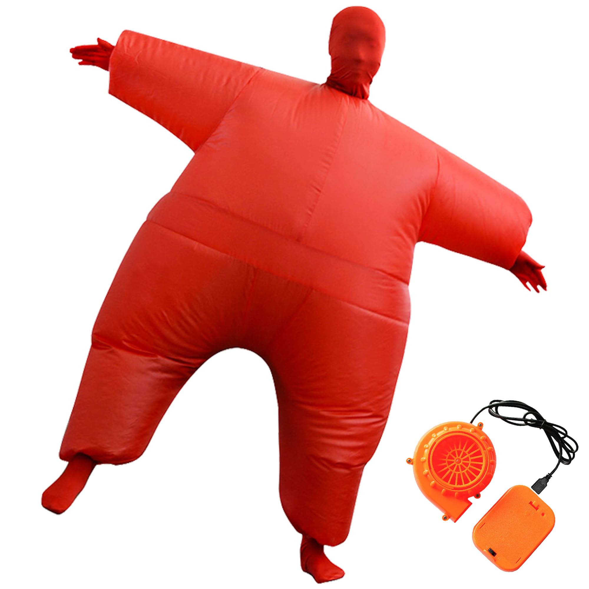 Pohotobooth Props Ltd Adult Inflatable Fat Chub Mega Suit - Blow Up Second Skin Costume Fancy Dress Outfit in Different Vibrant Colours (Red)