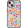 CASETiFY Compact iPhone 15 Case [4 ft. 2X Military Grade Drop Protection/Slim/Lightweight] - Bright Spring Flowers - Clear Black