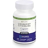 Rational Nutrition Cognizin&reg; Citicoline 500mg Capsules &ndash; CDP Choline Brain Supplement for Focus, Memory &amp; Mental Clarity &ndash; Full Dose in 1 Capsule, No Fillers, Vegan, Non-GMO &ndash; 60 Count