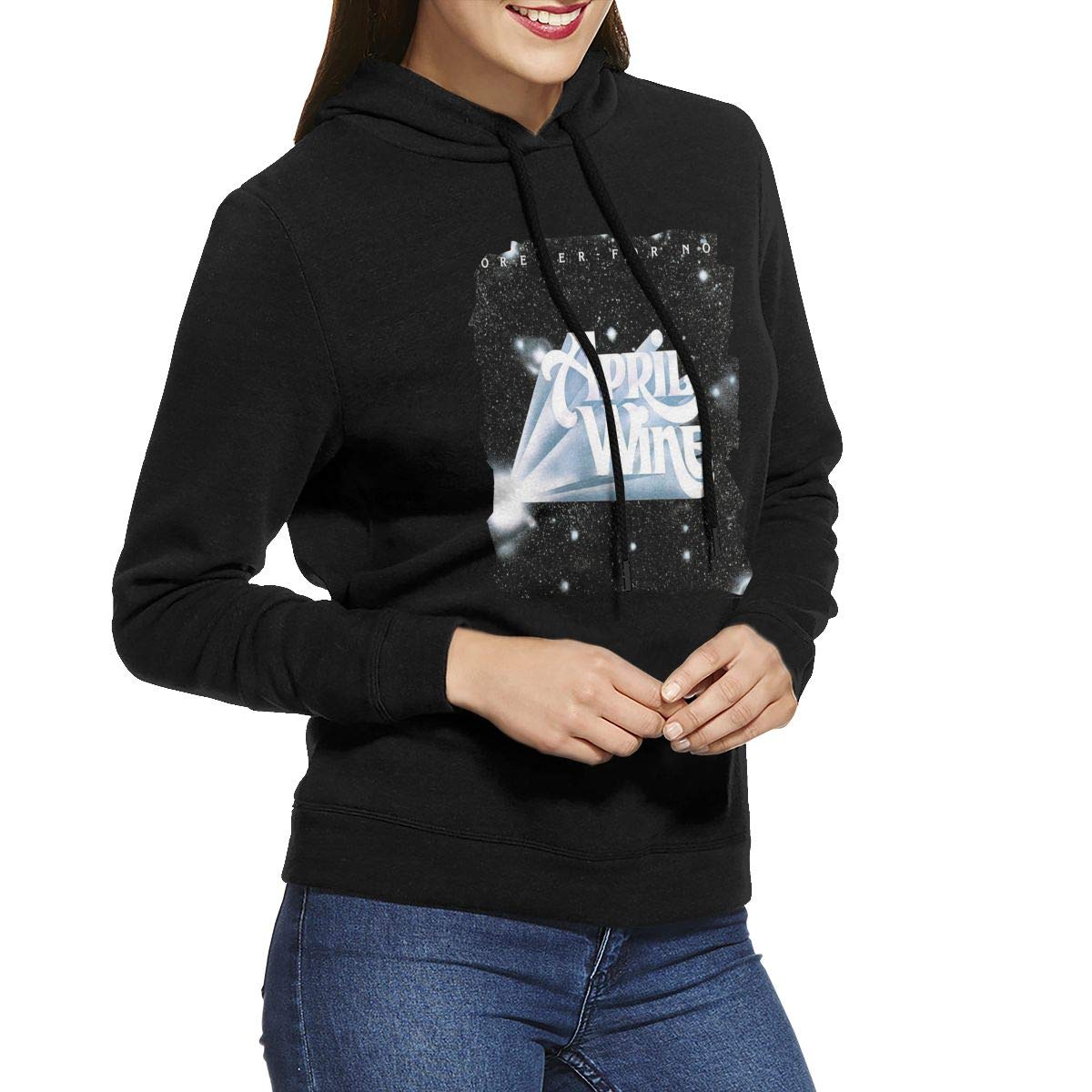 Erman Shirts Casual April Wine Logo Black Hooded Pullover