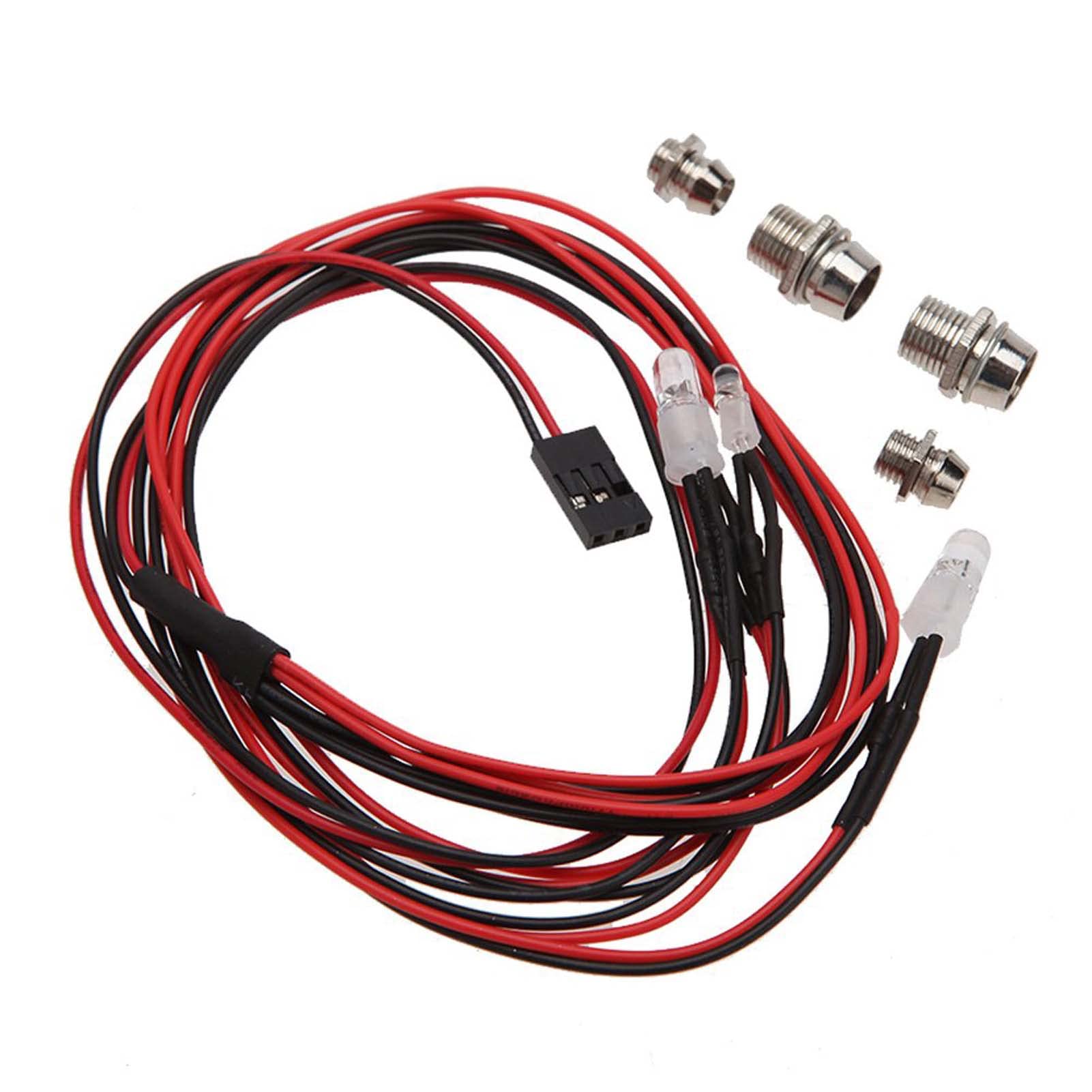 KEEDA RC Lights Kit LED Headlights Taillights for 1/10 1/8 RC Model Car Truck Lighting (4 LED)
