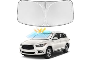 ZOIBV for Infiniti QX60 2019-2025 Windshield Sun Shade - 4 Layers Car Sunshades for Front Windows Shade Cover Custom Fit QX60 Sun Visor 240T Retractable Shade Blocks UV Rays Car Accessories