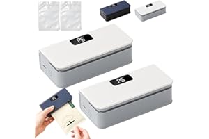 Mini Bag Sealer with Cutter and Magnet, Rechargeable 2-in-1 USB-C Handheld Heat Sealer for Kitchen, One-Button Adjustable 6-L