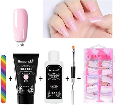 Leegoal Kit Daide à La Pose De Faux Ongles En Polygel Avec