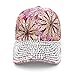 Rhinestone Bling Embellished Pink Flower Baseball Cap