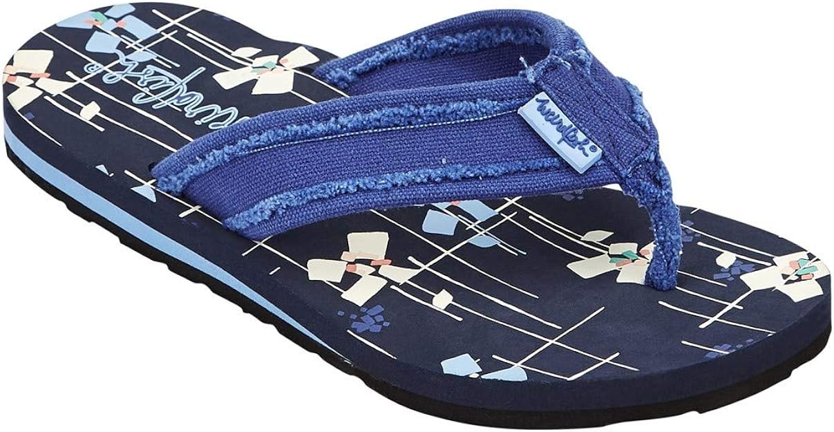 Weird Fish Printed Flip Flop Midnight Size 7