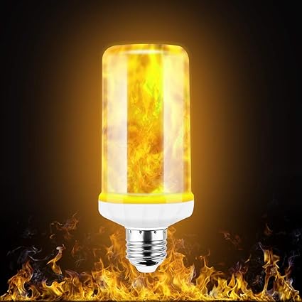 Flamme Glühbirne, Flamme Licht LED Lampe Flamme, Flackerlicht E27 mit 3 Modi Feuer Effect Birne für Halloween, Weihnachten, H