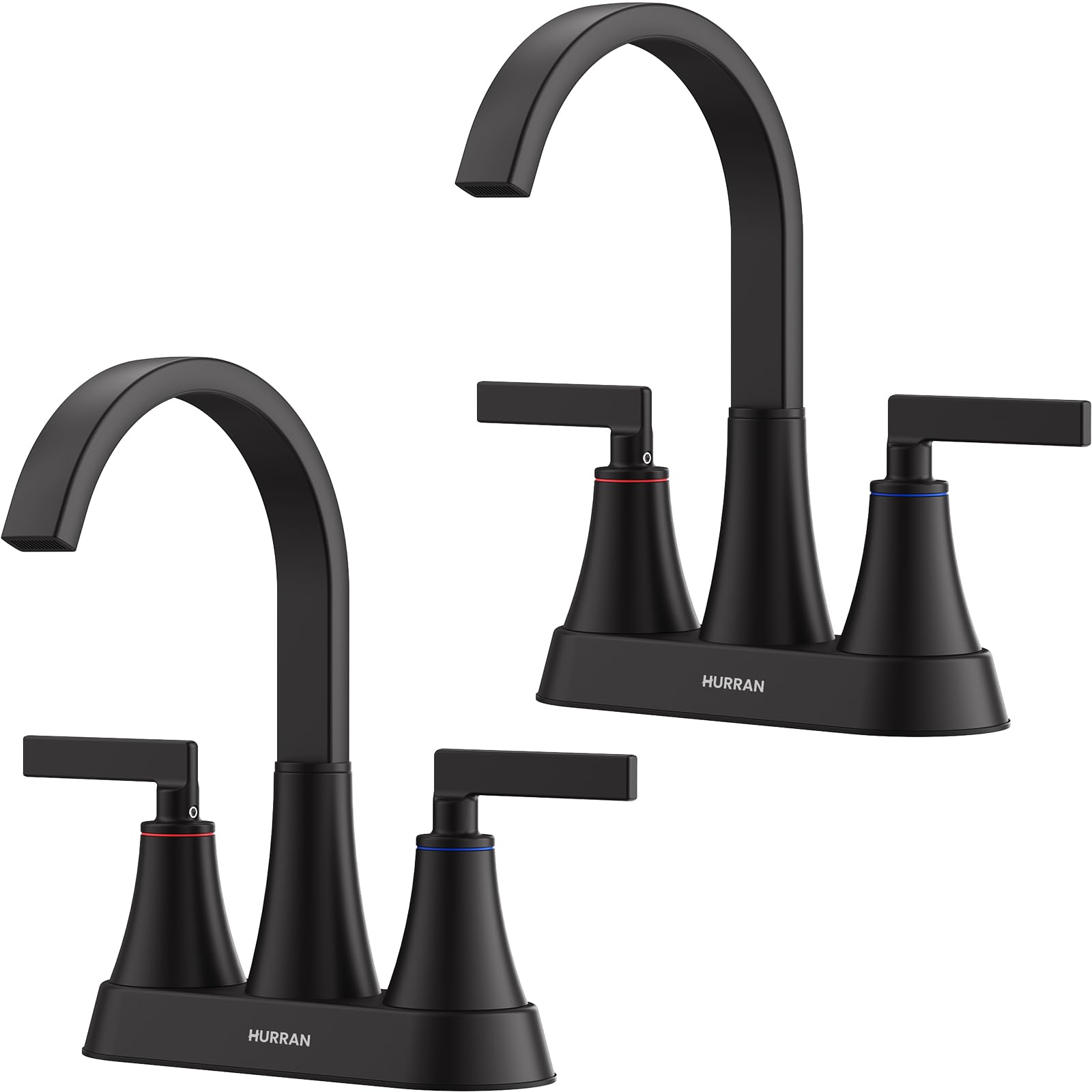 Matte Black Bathroom Sink Faucet, Hurran 4 inch Bathroom Faucets for ...