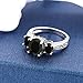 Gem Stone King 925 Sterling Silver Black Onyx 3 Stone Ring For Women (2.41 Cttw, Gemstone Birthstone, Available In Size 5, 6, 7, 8, 9)