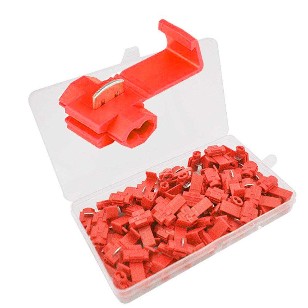 Senven 60Pcs Scottish Lock Wire Quick Connector Terminal, Wire Connector, Quick Connector Branch Connector - 60Pcs Red