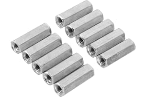 M6 Hex Coupling Nut Zinc Plated Long Rod Female Thread Connector for Threaded Bar Studding 10pcs (M6*30mm)