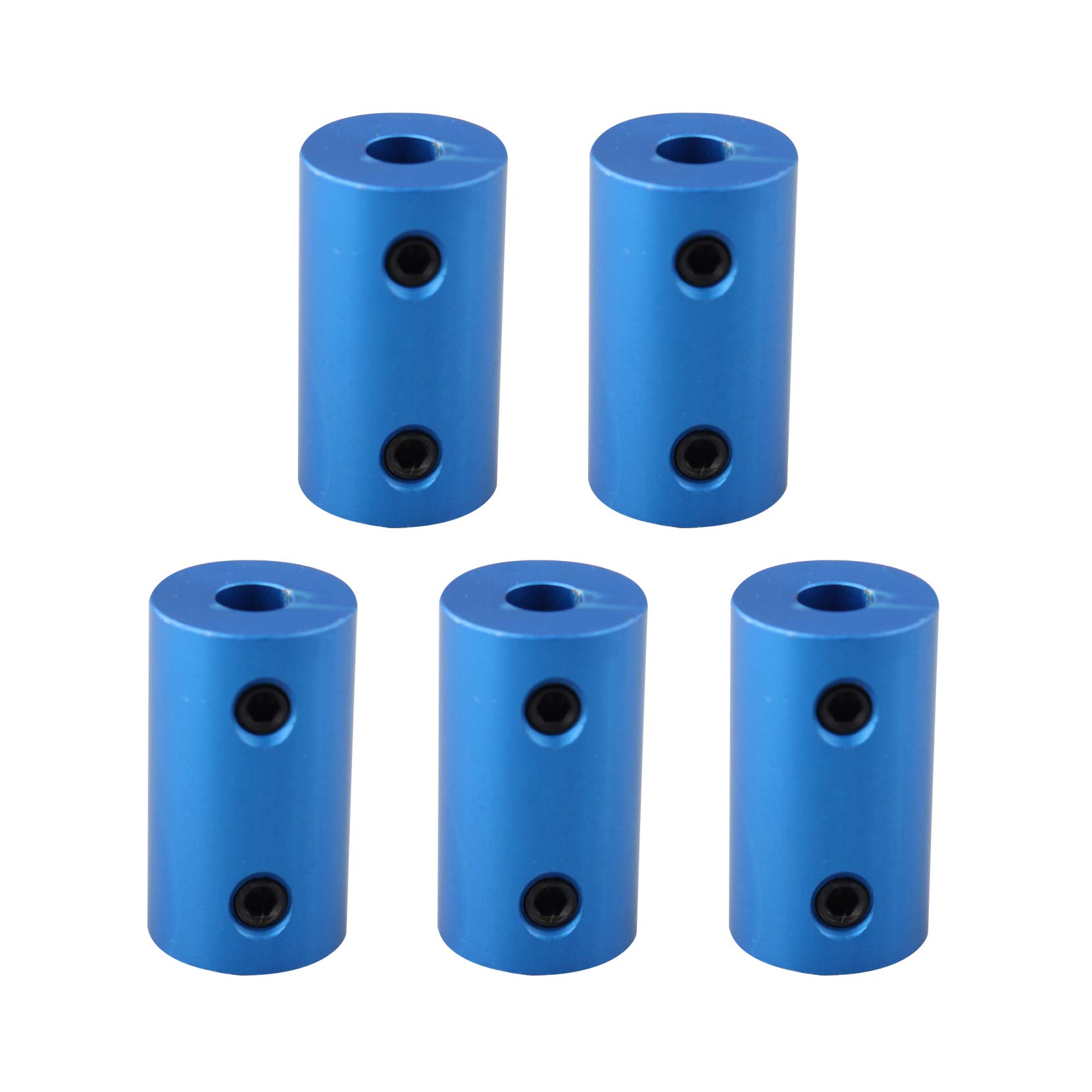 Jopto 5Pcs Shaft Couplings 5mm to 5mm Shaft Rigid Coupling Stepper Motor Wheel Coupler Connector Aluminum Alloy Casing Compatible with Creality CR-10 CR-10S S4 S5 Makerbot RepRap Prusa i3 3D Printer