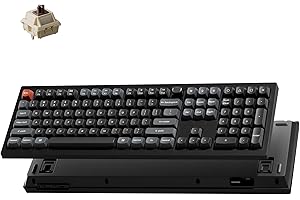 Keychron V6 Ultra Full-Size Wireless Mechanical Keyboard - 8000Hz (2.4 GHz/Bluetooth/Wired), ZMK Programmable Brown Switch, C