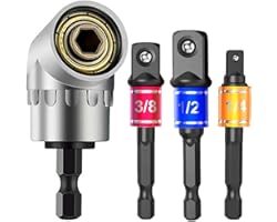 CIGOTU Impact Grade Power Hand Tools Driver Sockets Adapter Extension Set, 3Pcs 1/4 3/8 1/2" Hex Shank Drill Nut Driver Bit S