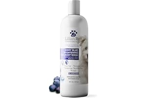 Lillian Ruff PRO Formula Berry Blue Brightening Pet Shampoo - Ultra-Hydrating Professional Whitening Dog Shampoo, Vivid Show-Quality Coat Enhancer, Tear Stain & Odor Eliminator With ProVitamin B5 16oz