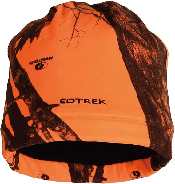 EDTREK Navigator Performance Camo Beanie Timber and Blaze Orange camo