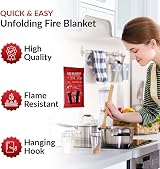1ABOVE Large 1x1M Fire Blanket Emergency Fire Suppression Home Kitchen Office view 5