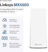 Linksys Atlas Pro 6 Velop WiFi 6 Mesh System AX5400 3 Pack 8100 Sq Ft White view 2