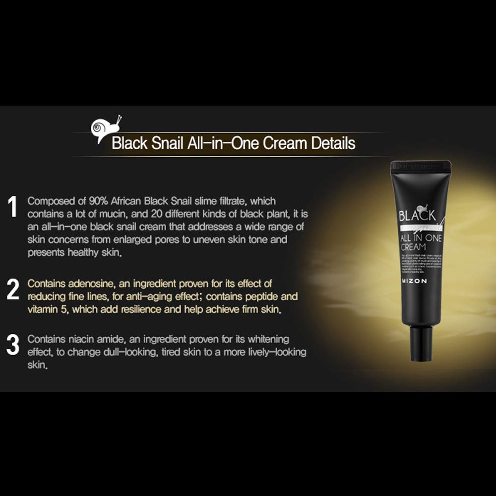 mizon black snail all in one cream tube