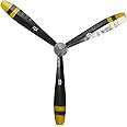 Deco 79 Metal Airplane Propeller Home Wall Decor 3 Blade Wall Sculpture with Aviation Detailing, Wall Art 27" x 3" x 31", Black