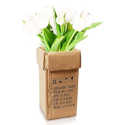 Flower Vase Flower Vase Cardboard Carton Optics Deco Vase Trendy