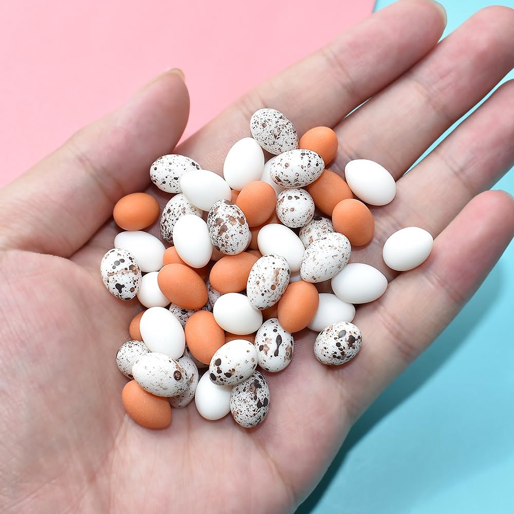Photo 1 of wybcfp 60Pcs Artificial Mini Easter Eggs Decoration Fake Resin Easter Bird Eggs for DIY Crafts Easter Party Decorations Photo Props