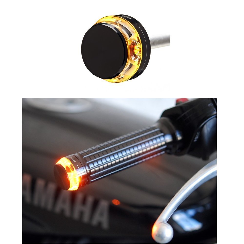 DELHI TRADERSS Motorcycle Handlebar Turn Signal Grip Bar End LED Plug