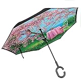 Umbrella Straight Rod Rustic,Tea Time Theme Vintage