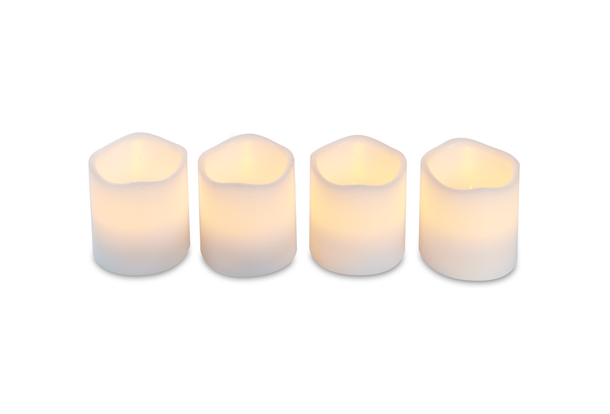 HEITMANN DECO Set of 4 LED Candles - Real Wax Candles with Timer - White - Advent Candles - for Indoor Use - Battery Operated