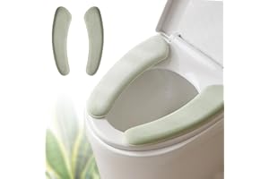 IENSEN Thick and Elastic Toilet Seat Cover – Washable & Reusable with Double-Sided Velcro for Easy Attachment – Cushioned Mat with Thick Sponge for Extra Comfort (Green)