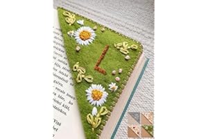 XINHELAN Personalized Hand Embroidered Corner Bookmark, 26 Letters Cute Flower Embroidered Corner Bookmark Embroidery Book Marker Clip for Book Lovers Bookmarks for Reading Lovers Meaningful GIF (Summer, L)