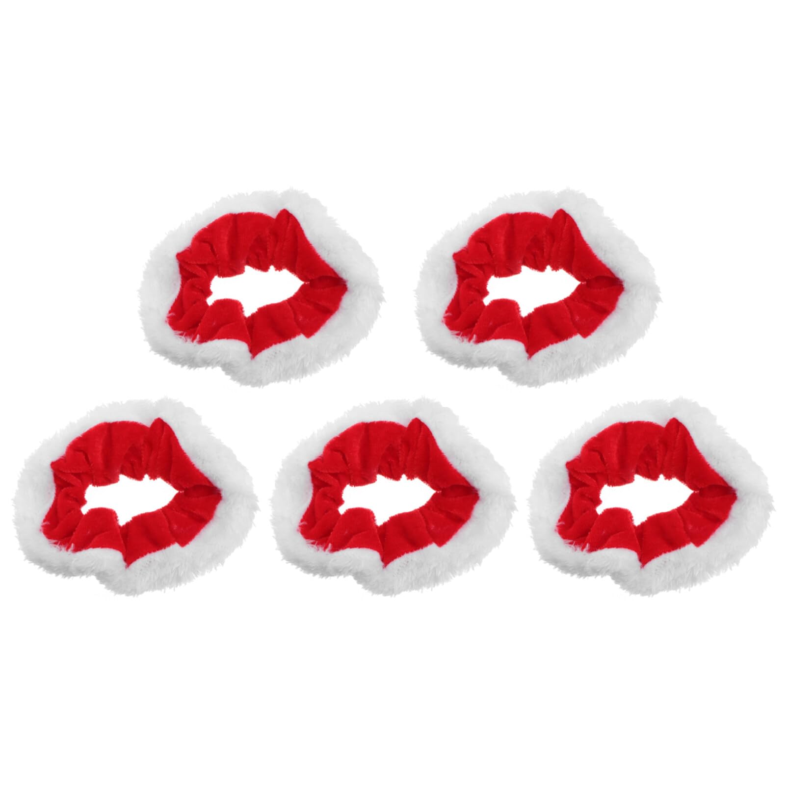 Cotton Hair Bands 5PCS Christmas Hair Rope, Ponytail Holders Christmas Scrunchies Hair Bands Hair Ties for Women Girls (Red) Scrunchy Hair Ropes