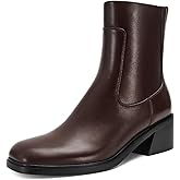 ZJGZF Women Ankle Boots Low Heel Short Booties Fall Winter Square Toe Boots Comfortable with Side Zipper Casual Dessy