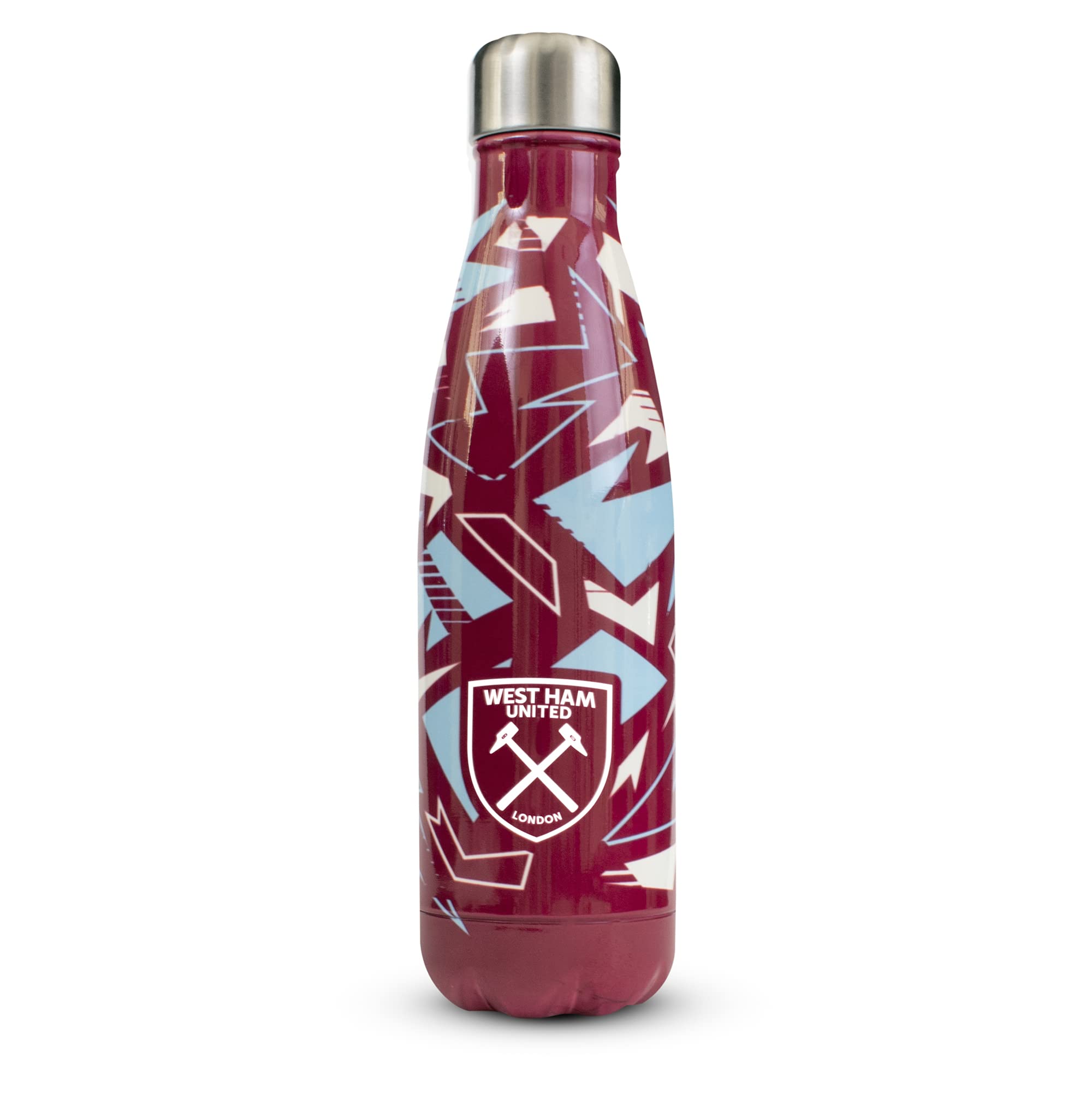 Hy-Pro Officially Licensed West Ham United F.C. Thermal Bottle - Stainless Steel, Double Wall, Vacuum Flask, Fade Design, Lightweight, Leakproof, Great Football Gift Idea