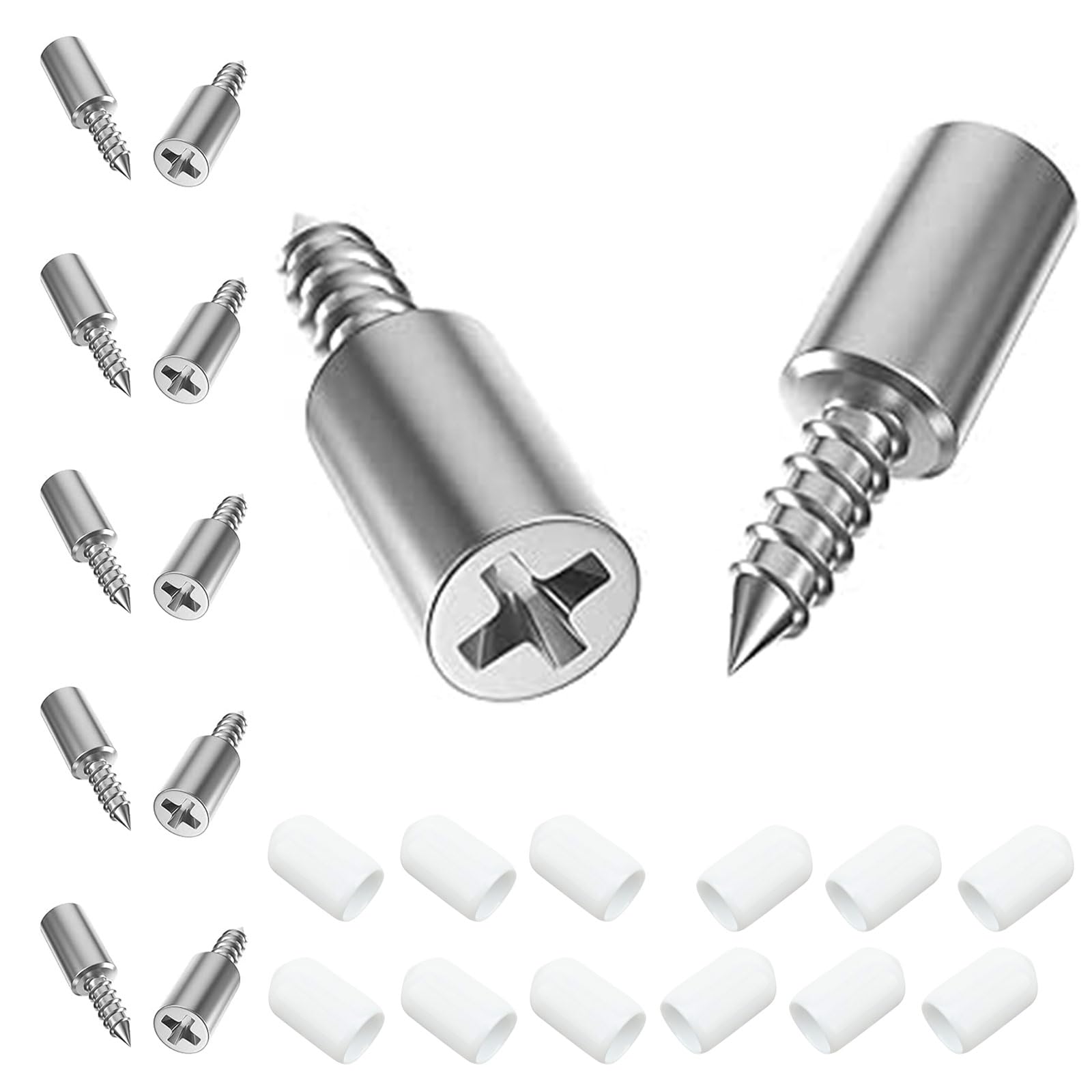 12 PCS Shelf Support Pegs, Integrated Self-Tapping Screws, One-Piece Shelf Pins, Cylindrical Pin Bracket, with Anti-Slip Cover, Metal Bracket Pegs Suitable for Cupboards, Cabinet, Wardrobe