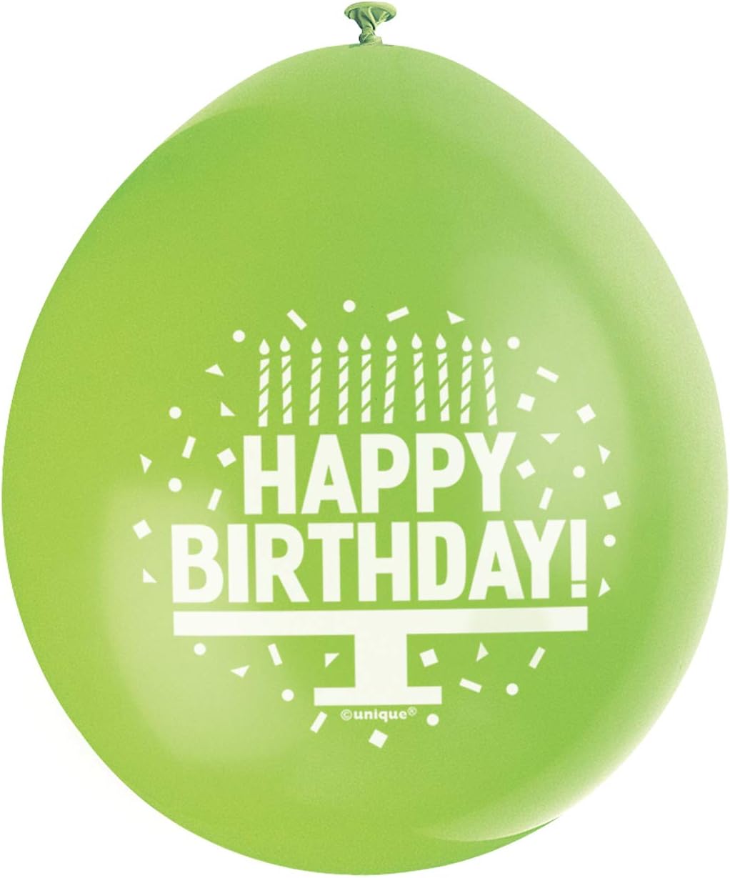 Happy Birthday Multicolor Latex Balloons (22cm) Pack of 10 - Perfect for All Ages Celebration, Green - Image 5