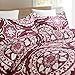 Vaulia Lightweight Microfiber Duvet Cover Set, Bohemia Exotic Patterns Design, Red/Grey Reversible Color - Queen Size