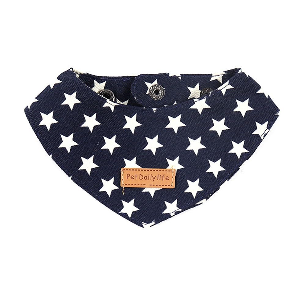 Oyccen Stars Cat Bandana Dog Triangle Scarf Adjustable Pet Puppy Collar Bib Neckerchief Saliva Towel for Small Dogs Cats