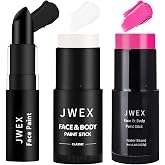 Black White Pink Face Body Paint, Water Based Face Painting for Art Theater Halloween Party Cosplay Clown SFX Makeup for Women Adults, Non-Toxic Washable 3 Pieces (Black White Pink)