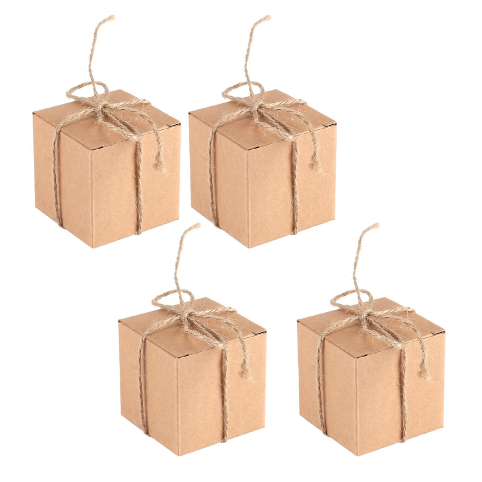 Tyenaza Cute Square Kraft Packaging Box Wedding Party Favor Supplies Handmade Soap Chocolate Candy Storage Carton