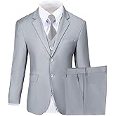 Boys Suit Kids 5 Pieces Tuxedo Suit Set for Wedding Ring Bearer Outfit
