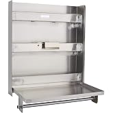 Standard Trailer Door Cabinet, Aluminum, Fold-Down Work Table, 30 Inch | Dual Paper Towel Holders for Easy Access, Fold Down Work Surface, Durable Aluminum Build, Mounts to Trailer or Garage Wall