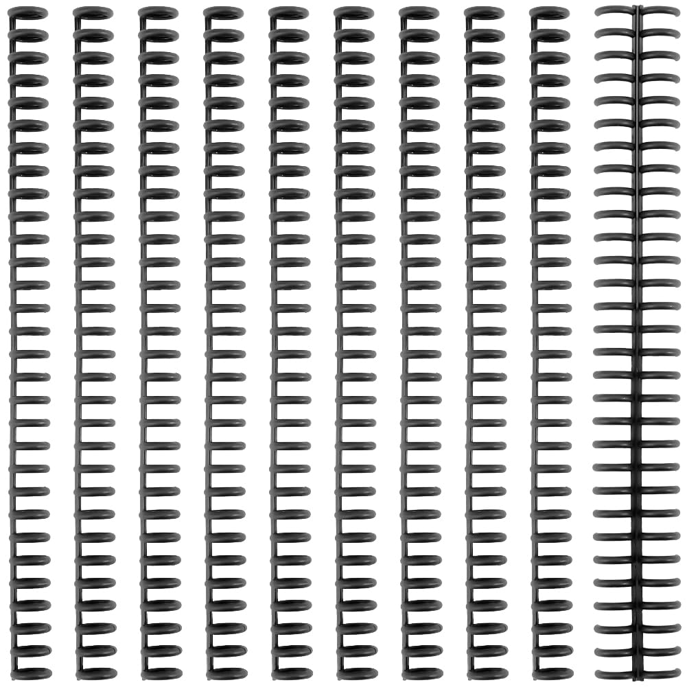 GORGECRAFT 12Pcs Binding Combs Spines 30 Rings Black Plastic Coil Machine Wire Twin Spiral Trimmable Book Binder Adding Pages for Teacher Student Document Notebook File Making 12mm