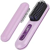 Go Brush Pro - 2026 Portable Straightener Brush for Travel, Cordless Hair Straightener Comb for Women (Purple)